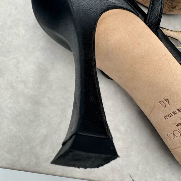 JIMMY CHOO
Sae 90 chain-embellished leather slingback sandals size 9 - Picture 16 of 16